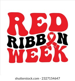Red ribbon week t-shirt design.