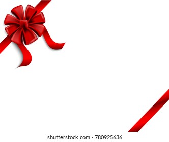 Red Ribbon white background design with shadows, vector, illustration