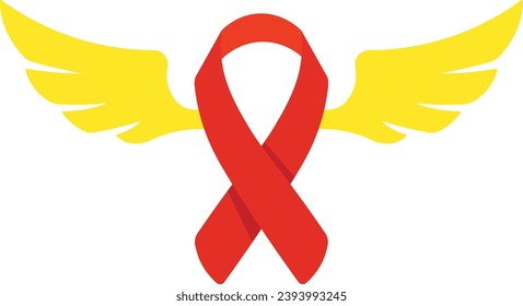 The Red Ribbon with Wing for AIDS Campaign