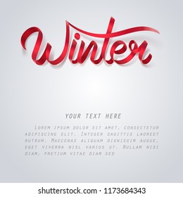 Red ribbon of Winter, vector art and illustrator