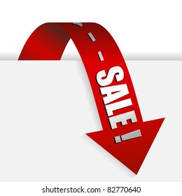 Red ribbon with word sale