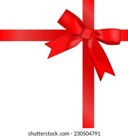 Red ribbon wrapping with ribbon bow