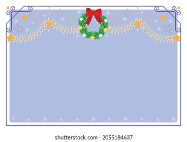 Red Ribbon Wreath decorative Border Frame Background