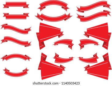 red ribbon,red tag label ,flat design