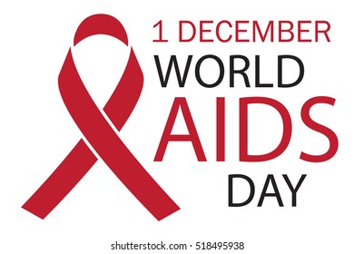 Red ribbons. AIDS  vector banner. Red ribbons. World day 1 December. Aids Awareness. World Aids Day concept.