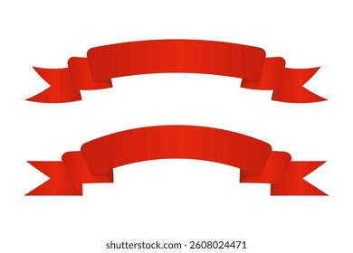 Red Ribbons banner collection. Ribbon banner set. Vector illustration