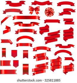 Premium Vector  Red ribbons collection