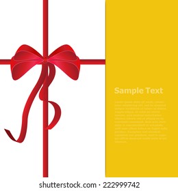 Red ribbons with bow vector illustration