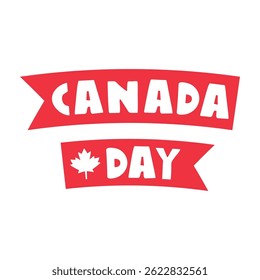 Red ribbons. Canada day. Vector illustration on white background.
