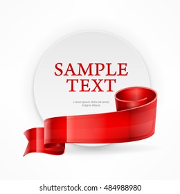 Red Ribbons Circle Frame Space Text Stock Vector (Royalty Free ...