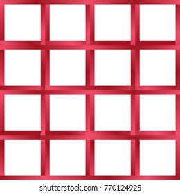 Red ribbons cross line seamless pattern on transparent background