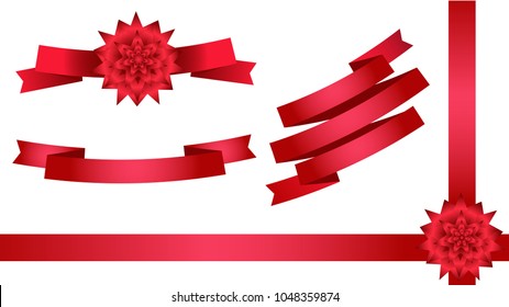 red ribbons for decoration design cards flyers banners websites posters greetings