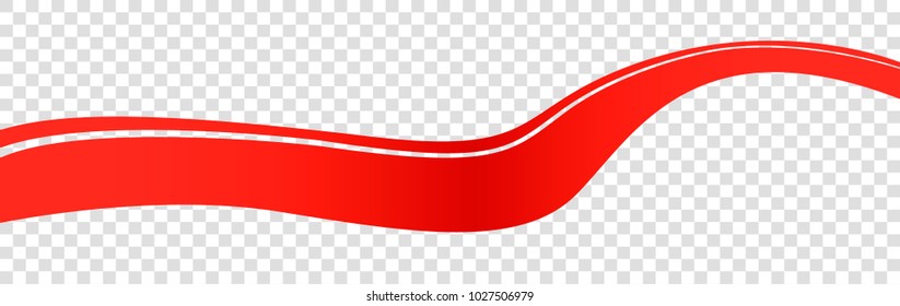 Red ribbons for design and decoration