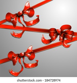 Red ribbons with golden straights. You could use it as an elements  for present, invitation  or  creation your own design