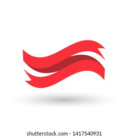 red ribbons isolated on white background