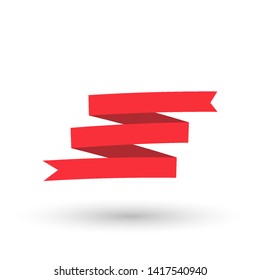 red ribbons isolated on white background