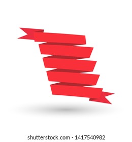 red ribbons isolated on white background