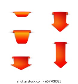 Red Ribbons Isolated On white Background, Vector illustration, Graphic Design Useful For Your Design or banners for your text. Logo Symbols.