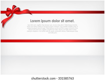 Red ribbons on gray background