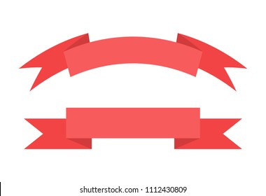 Red ribbons with place for text vector illustration of tapes for your info, posters with spare strips to add information isolated on white background