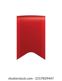 Cintas rojas composición realista con una imagen aislada de color de forma de carrete festivo sobre ilustración vectorial de fondo en blanco