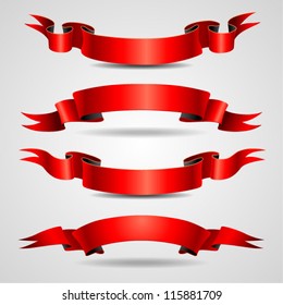 Red ribbons set