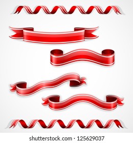 Red ribbons set