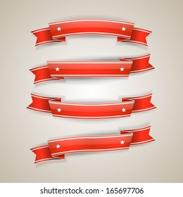 Red ribbons set 