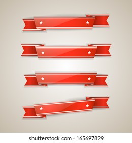 Red ribbons set 