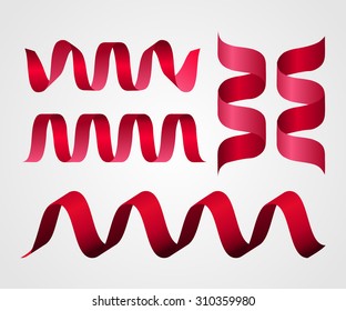 red ribbons set