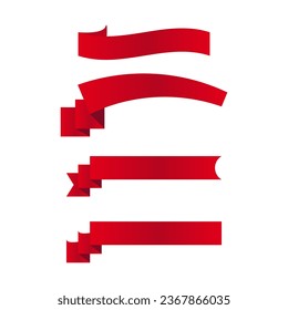 
Red ribbons set, badges, labels, blank banner collection. vector illustration