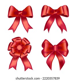 Bandas rojas conjunto de elementos gráficos de diseño plano colección.Ilustración vectorial