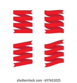 Red ribbons set isolated.