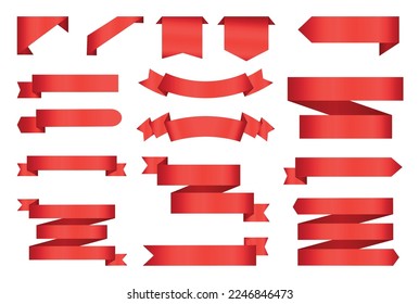 Banderas rojas marcadas.Banderas vectoras de la cinta.
