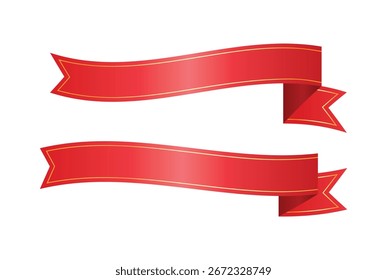 Conjunto de cintas y etiquetas rojas