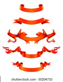 Red ribbons, vector