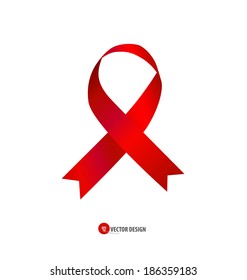 Red ribbons. Vector illustration.