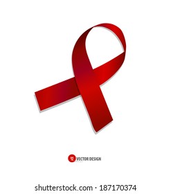 Red ribbons. Vector illustration.