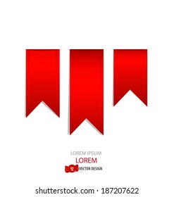 Red ribbons. Vector illustration.