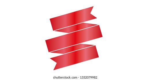 Red ribbons.Vector illustration.