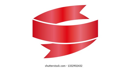 Red ribbons.Vector illustration.