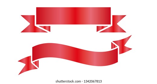 Red ribbons.Vector illustration.
