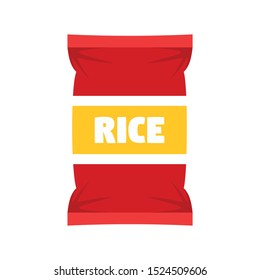 Red rice package icon. Flat illustration of red rice package vector icon for web design