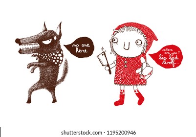 Red Riding Hood   the Big Bad Wolf  revenge the Red Riding Hood  wolf  hide   seek 