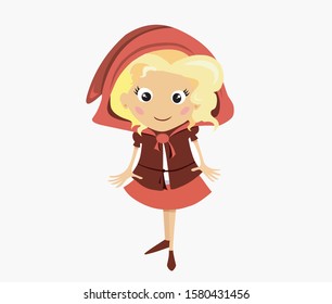 Red riding hood vector cartoon illustration