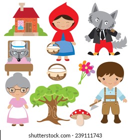 Red riding hood vector illustration