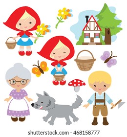 Red riding hood vector illustration