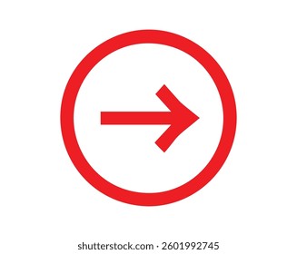 Red Right Arrow in Red Circle Vector Eps File.