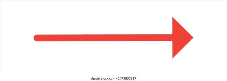 Red right arrow icon. Icon red arrow direction on a white background Vector illustration.