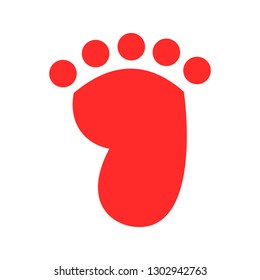red right foot vector